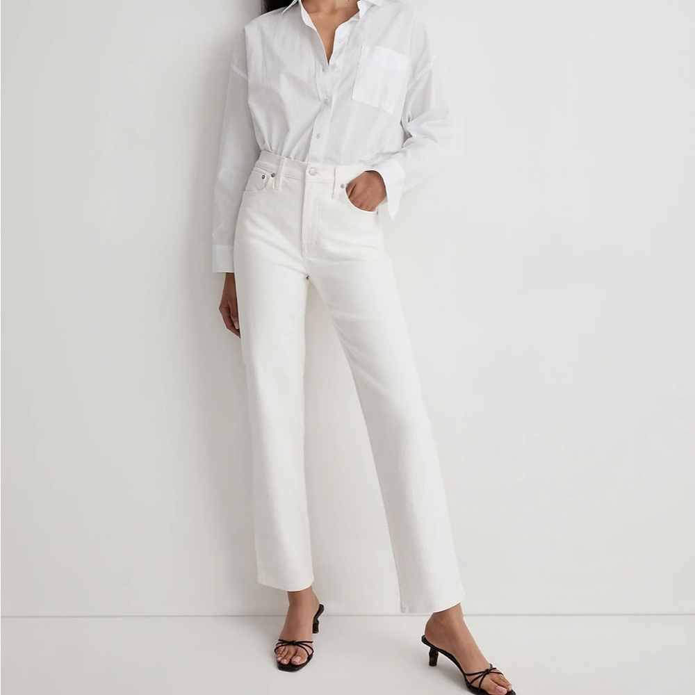 Madewell The Perfect Vintage Straight Jean tile white size 27